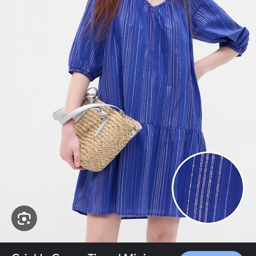 GAP Blue Blouse with Shimmering Stripes